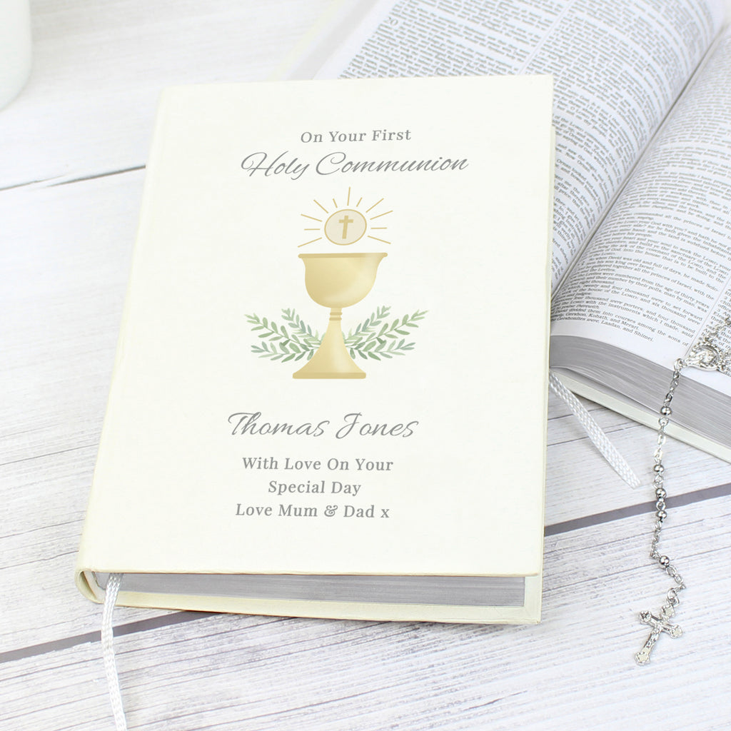 Personalised First Holy Communion Holy Bible - Eco-friendly - Buy Books at GiftMasters.co.uk