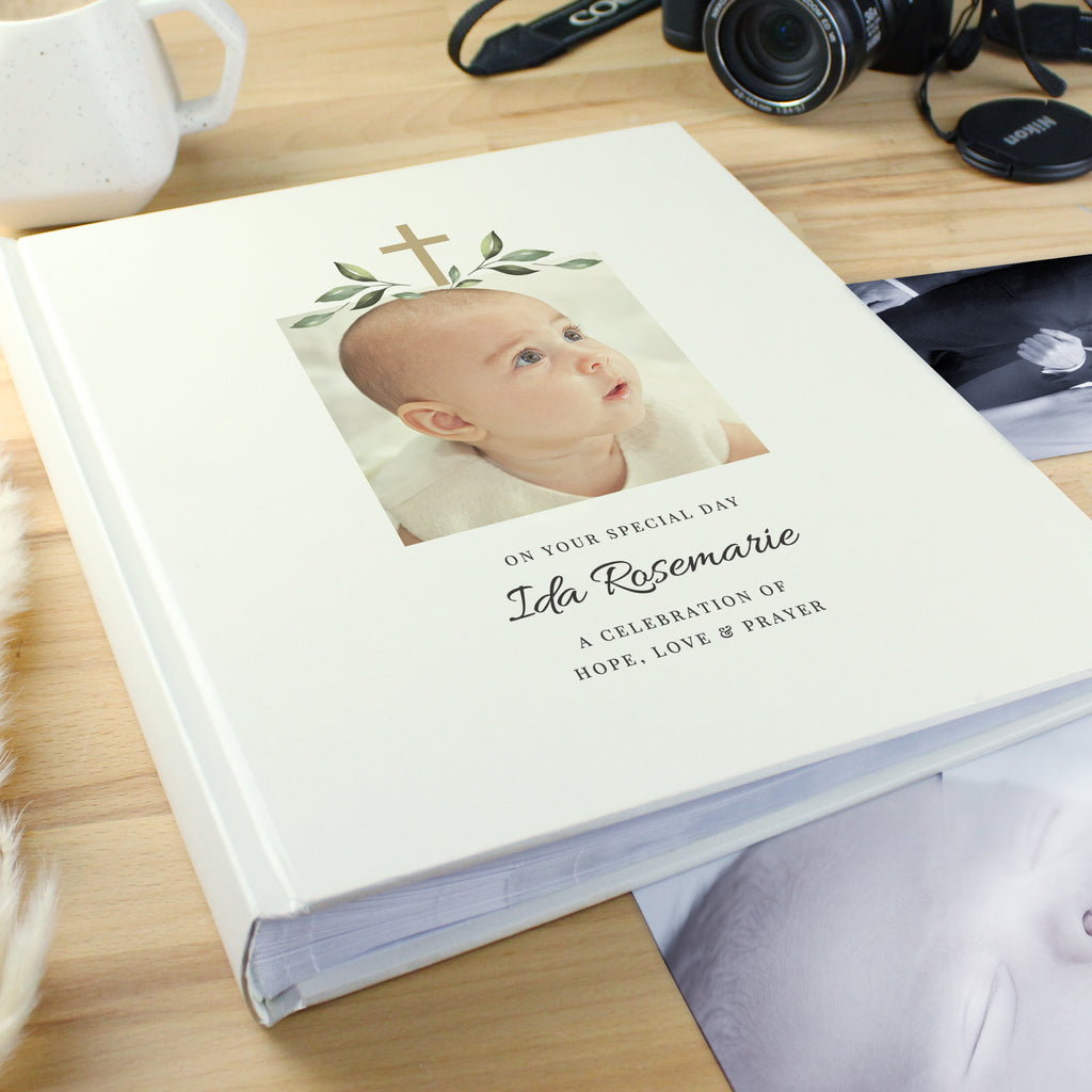 Personalised Religious Cross Photo Upload Traditional Photo Album - Buy Photo Frames, Albums and Guestbooks at GiftMasters.co.uk