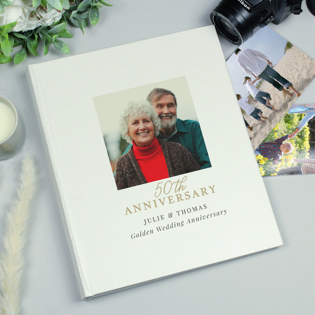Personalised Photo Upload 50th Anniversary Traditional Photo Album - Buy Photo Frames, Albums and Guestbooks at GiftMasters.co.uk