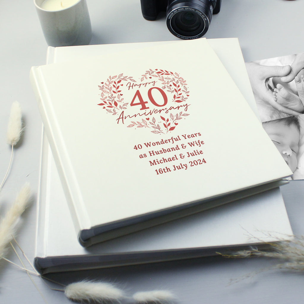 Personalised 40th Ruby Wedding Anniversary Photo Album - Buy Photo Frames, Albums and Guestbooks at GiftMasters.co.uk
