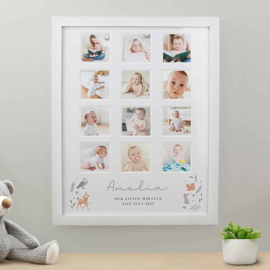 Personalised Woodland Animal White Multi Photo Frame - Buy Photo Frames, Albums and Guestbooks at GiftMasters.co.uk
