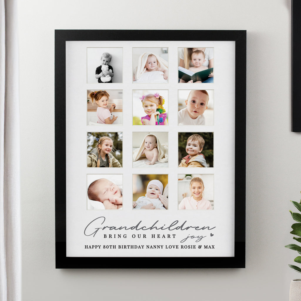Personalised Grandchildren Black Multi Photo Frame - Buy Photo Frames, Albums and Guestbooks at GiftMasters.co.uk
