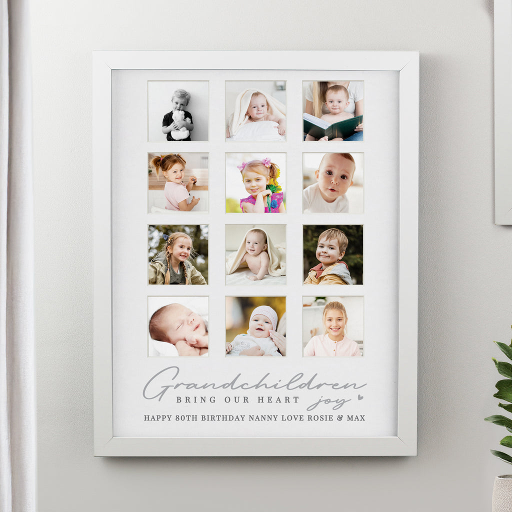 Personalised Grandchildren White Multi Photo Frame - Buy Poster Frames at GiftMasters.co.uk