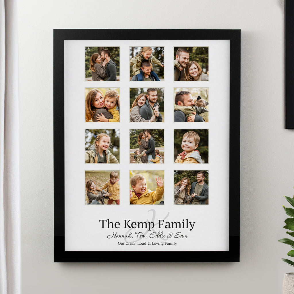 Personalised Family Black Multi Photo Frame - Buy Poster Frames at GiftMasters.co.uk