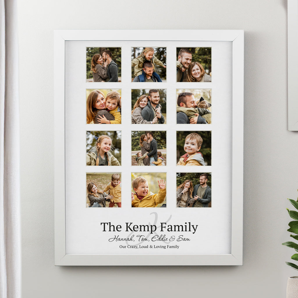 Personalised Family White Multi Photo Frame - Buy Poster Frames at GiftMasters.co.uk