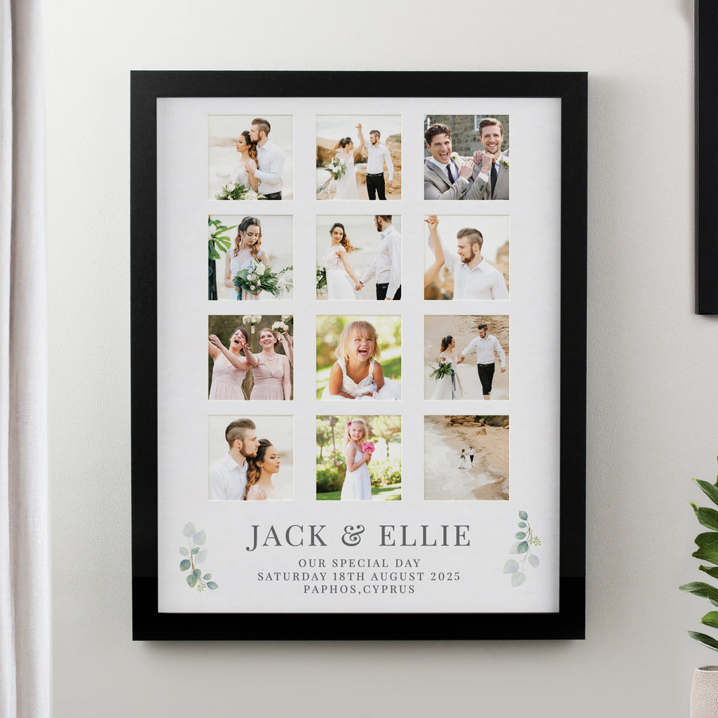 Personalised Wedding Black Multi Photo Frame - Buy Photo Frames, Albums and Guestbooks at GiftMasters.co.uk