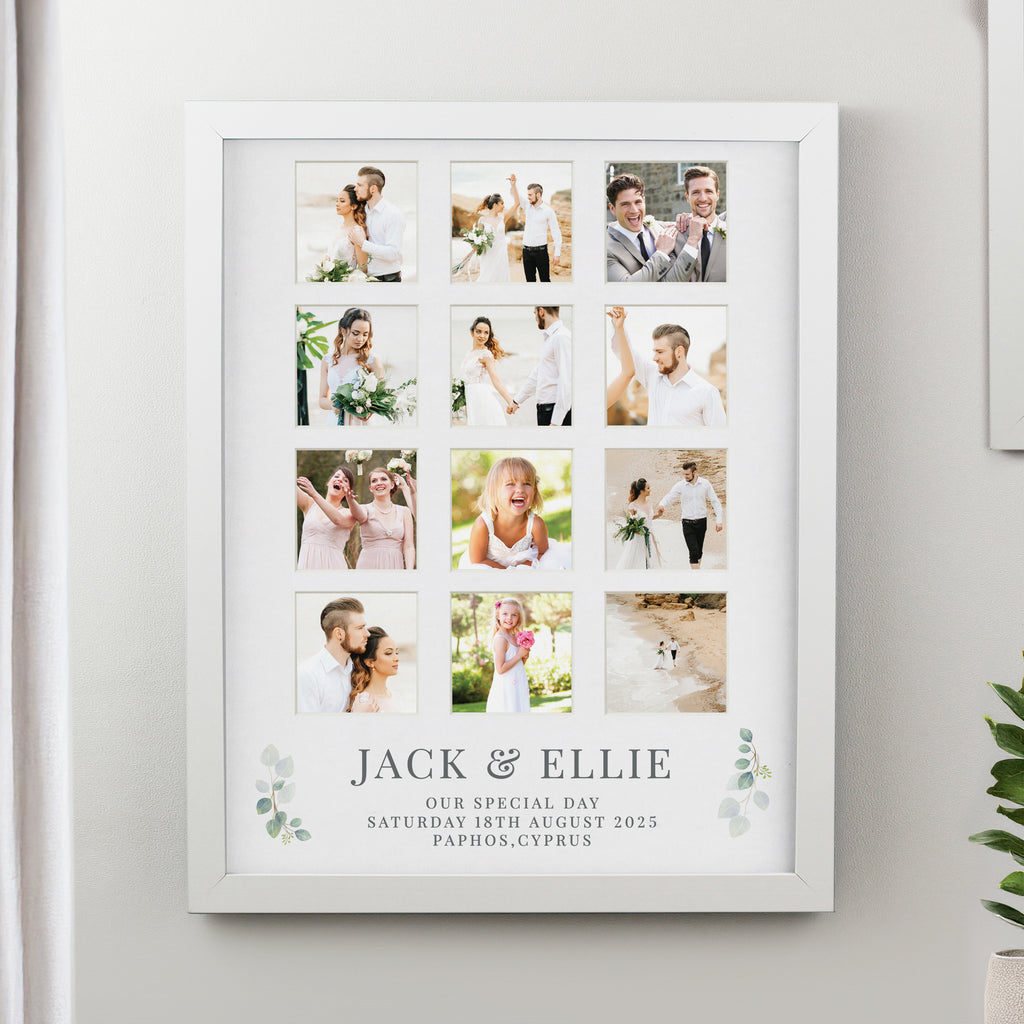 Personalised Wedding White Multi Photo Frame - Buy Photo Frames, Albums and Guestbooks at GiftMasters.co.uk