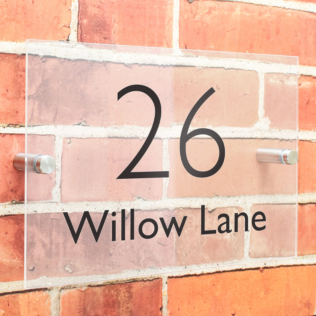 Personalised Modern Acrylic House Sign - Buy Hanging Decorations & Signs at GiftMasters.co.uk