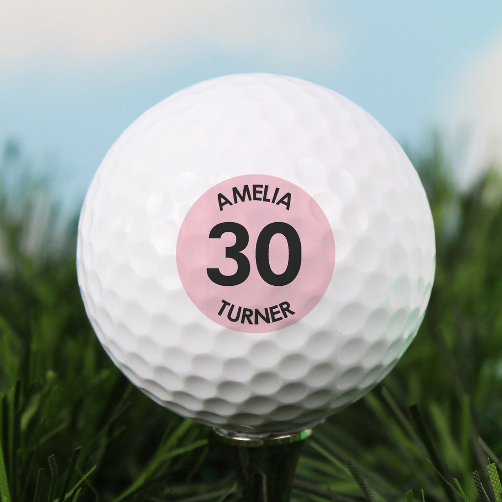 Personalised Pink Big Age Golf Ball - Buy Keepsakes at GiftMasters.co.uk
