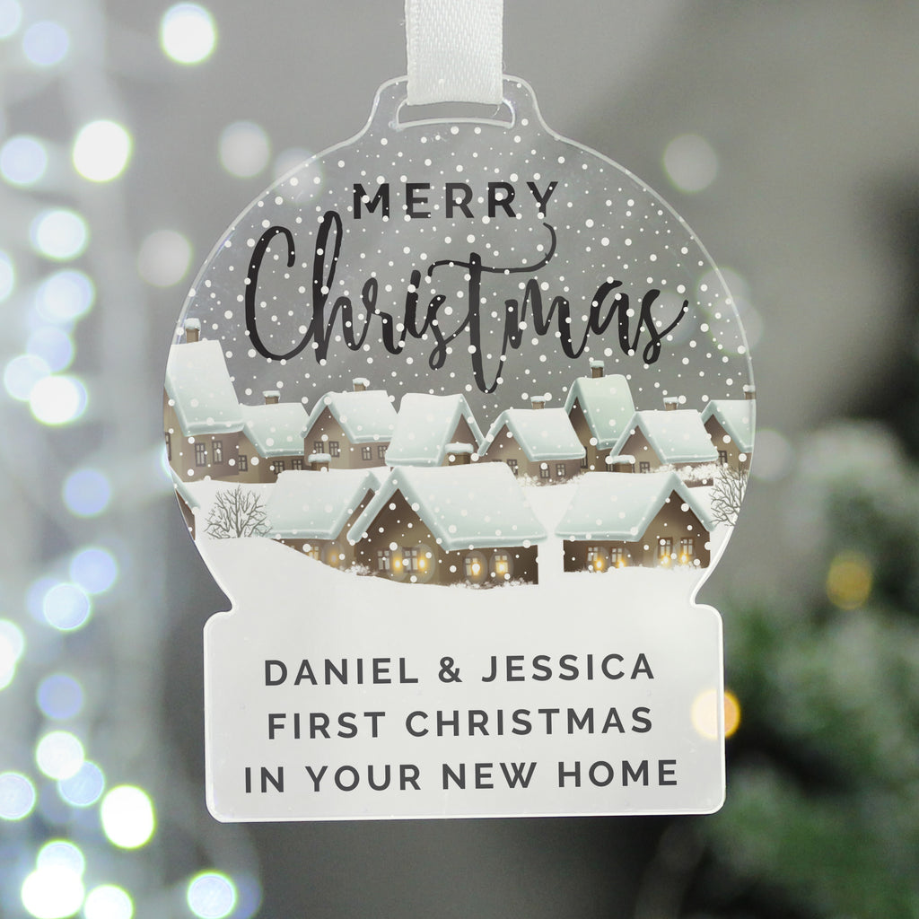 Personalised Christmas Home Acrylic Snowglobe Decoration - Buy Christmas Decorations at GiftMasters.co.uk