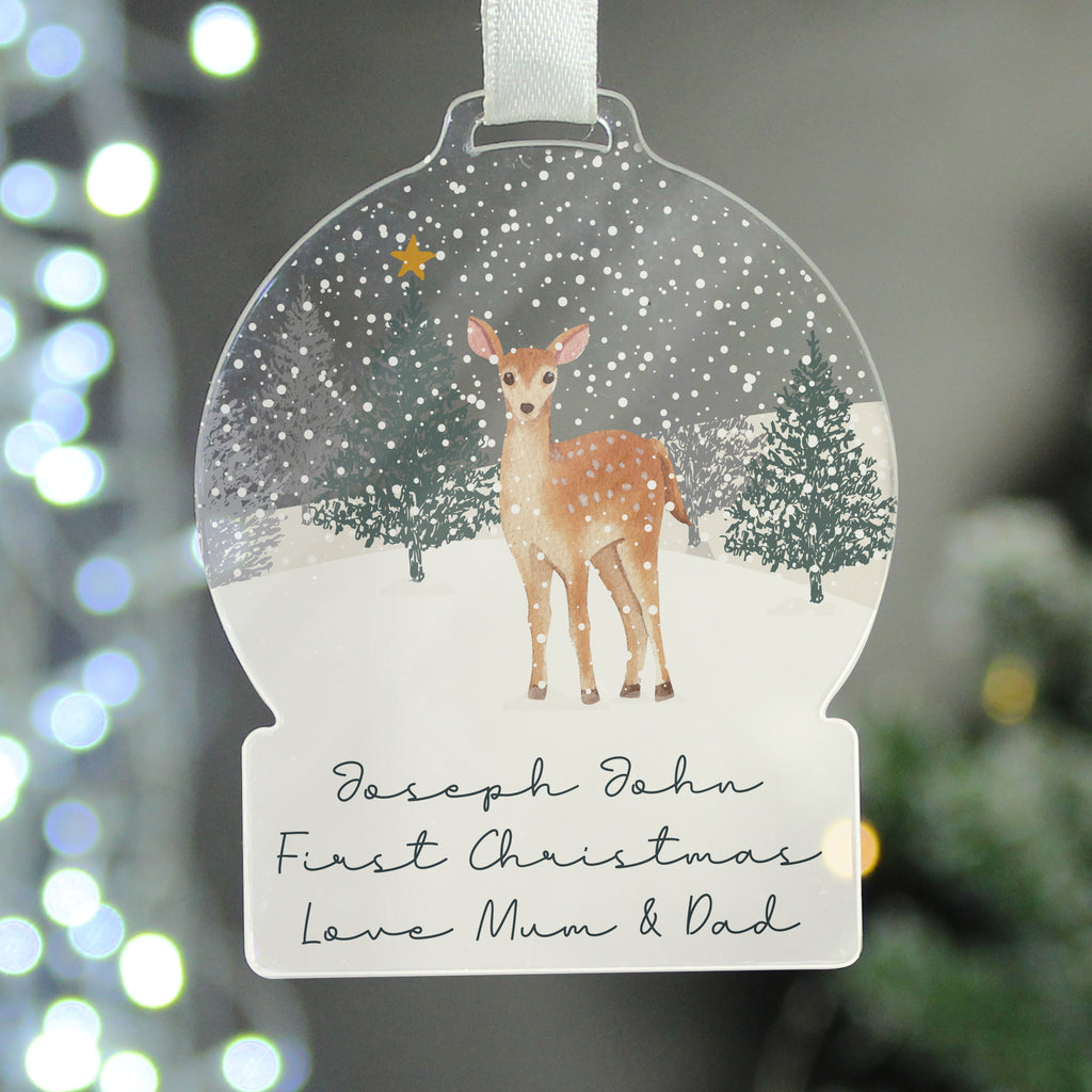 Personalised A Winter's Night Acrylic Snowglobe Decoration - Buy Christmas Decorations at GiftMasters.co.uk