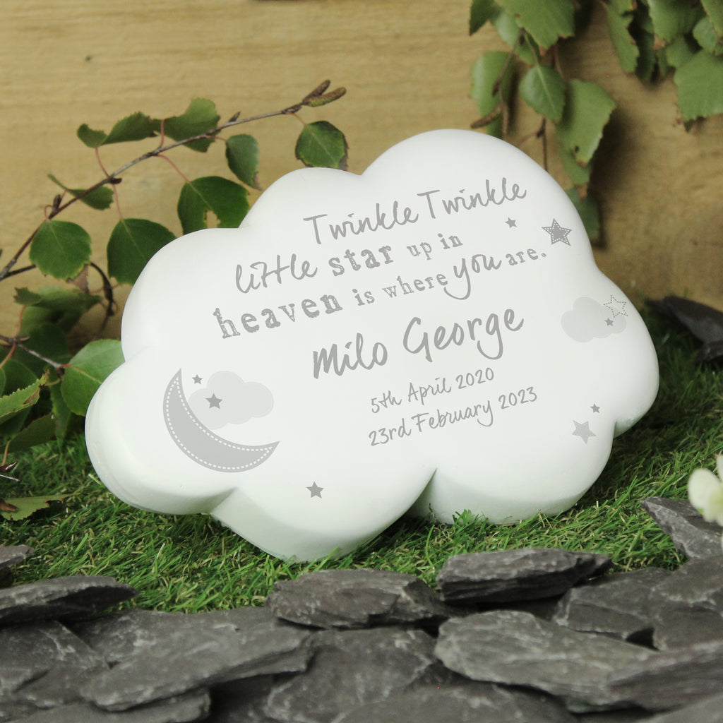 Personalised Twinkle Twinkle Resin Memorial Cloud - Buy Ornaments at GiftMasters.co.uk