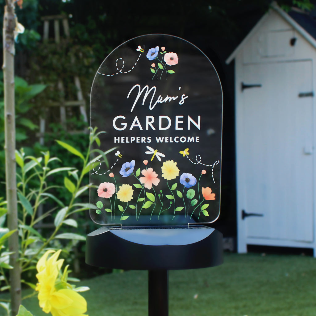Personalised Flower Garden Outdoor Solar Light - Buy LED Lights, Candles & Decorations at GiftMasters.co.uk