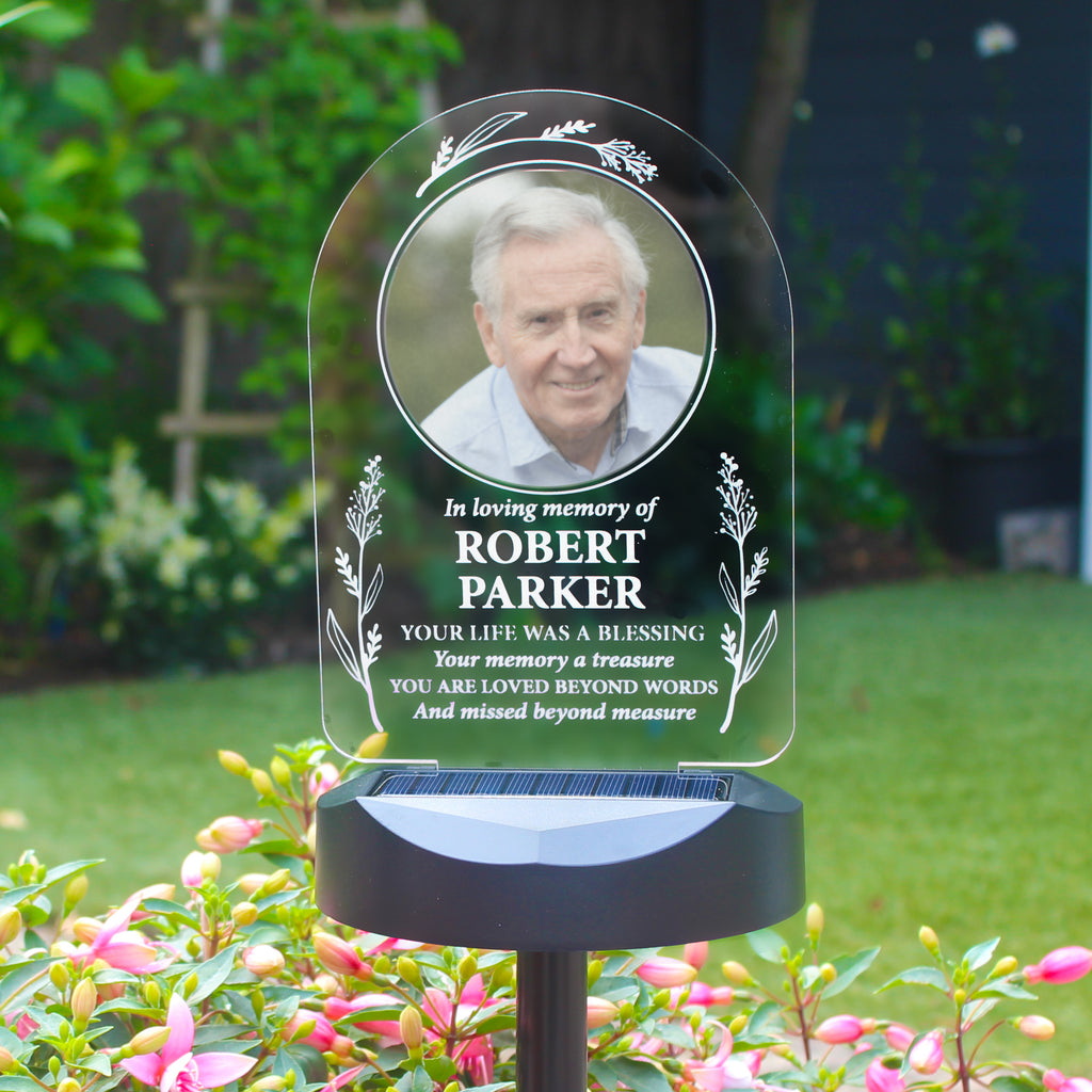 Personalised Memorial Photo Upload Outdoor Solar Light - Buy Photo Upload Products at GiftMasters.co.uk