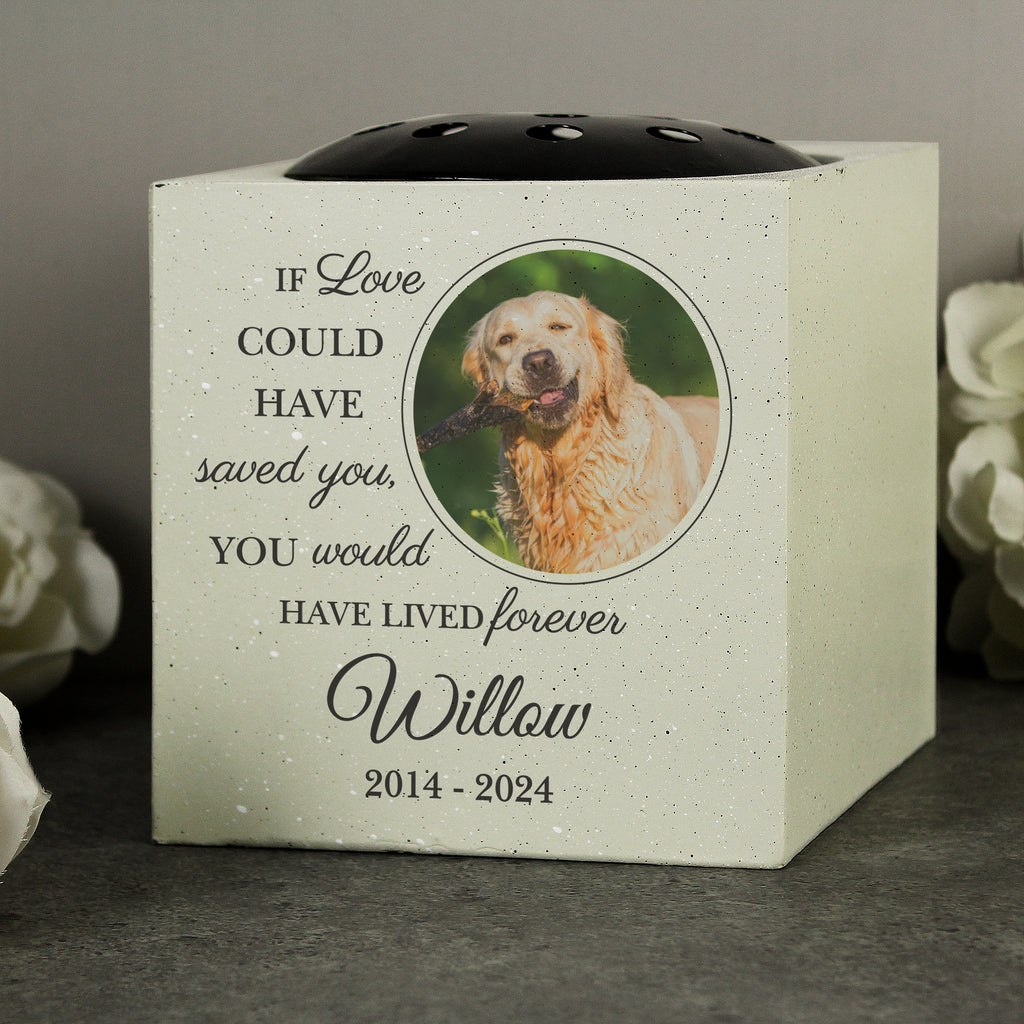 Personalised Pet Photo Upload Memorial Garden Vase - Buy Vases at GiftMasters.co.uk