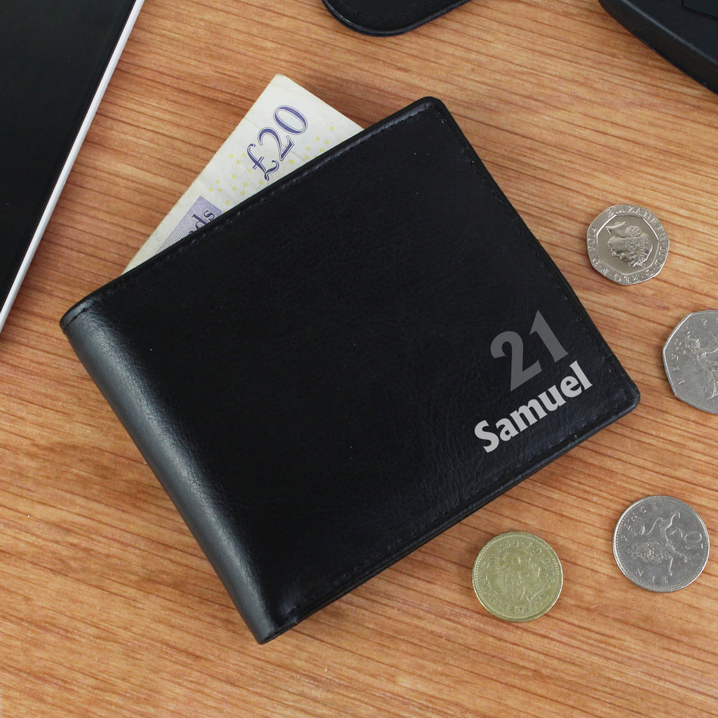Personalised Birthday Leather Wallet - Buy Leather & Leatherette at GiftMasters.co.uk