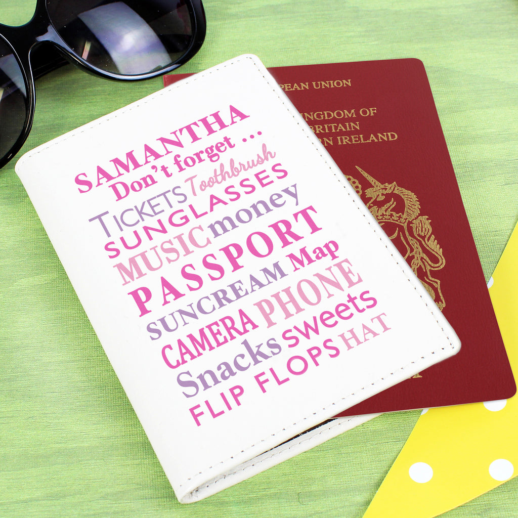 Personalised Don't Forget Cream Passport Holder - Buy Leather & Leatherette at GiftMasters.co.uk