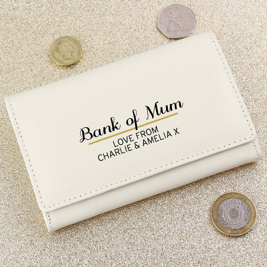 Personalised Classic Cream Leather Purse - Buy Leather & Leatherette at GiftMasters.co.uk