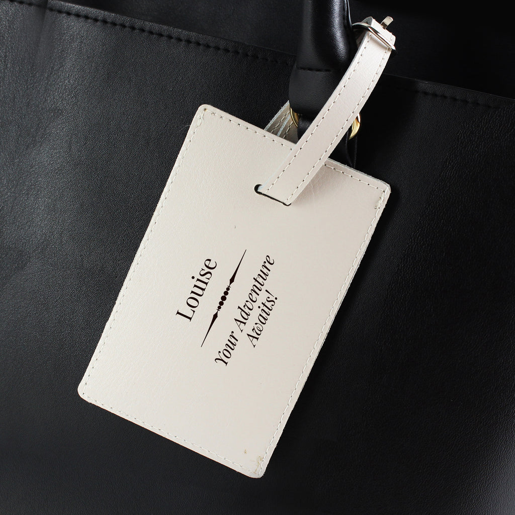 Personalised Classic Cream Luggage Tag - Buy Leather & Leatherette at GiftMasters.co.uk