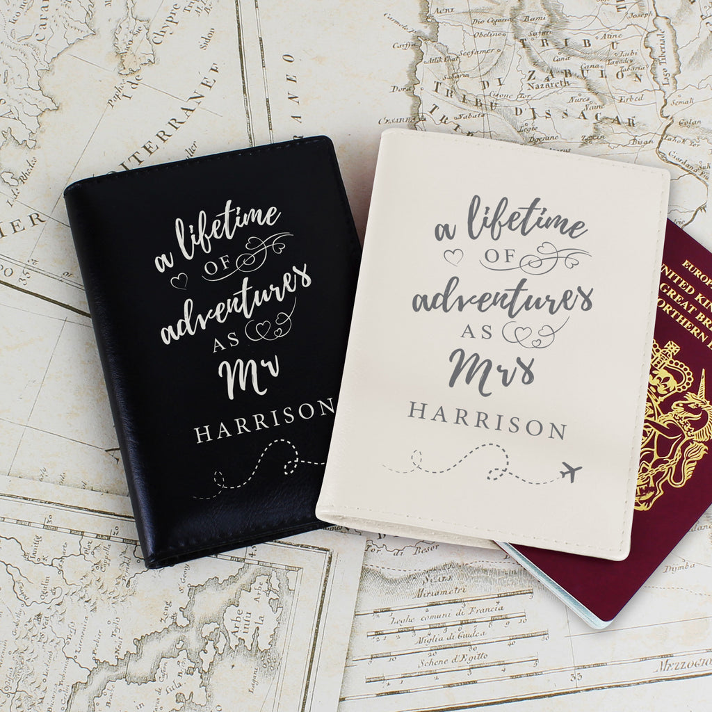 Personalised Lifetime of Adventures Couples Passports - Buy Leather & Leatherette at GiftMasters.co.uk