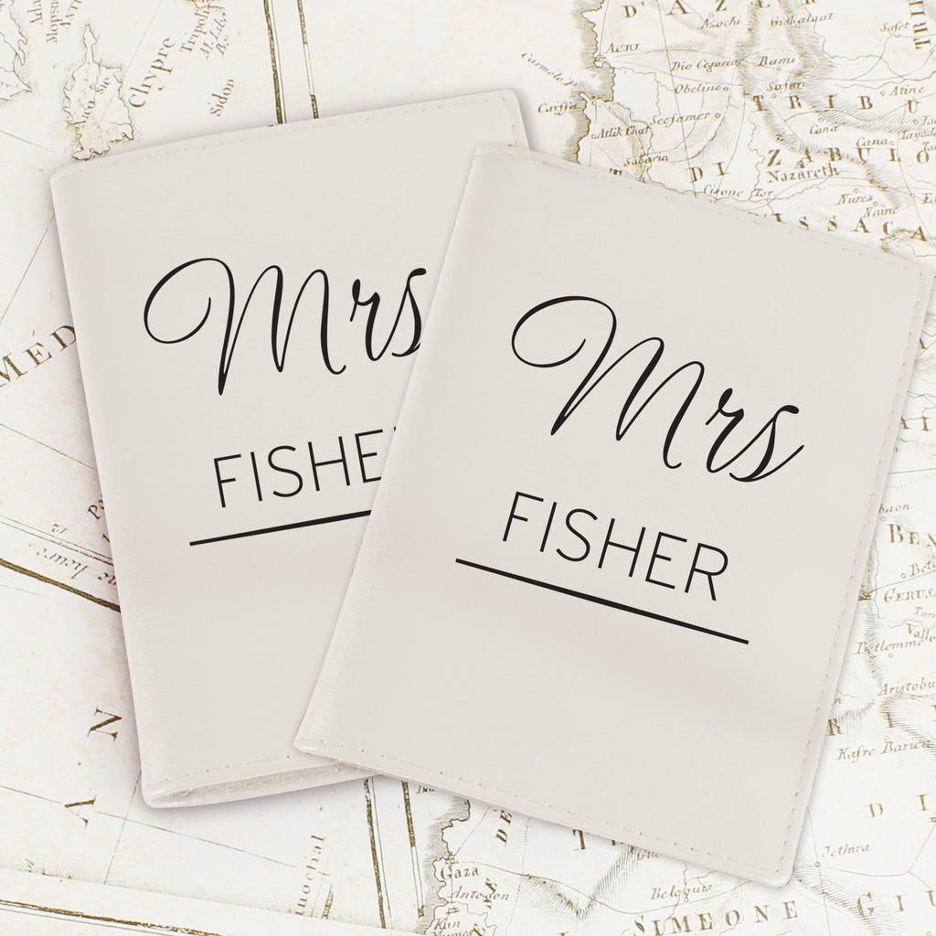 Personalised Couples Cream Passport Holders - Buy Leather & Leatherette at GiftMasters.co.uk