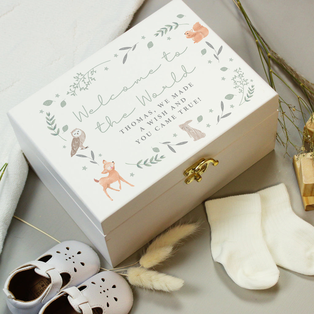 Personalised Woodland Animal Wooden Keepsake Box - Buy Storage at GiftMasters.co.uk