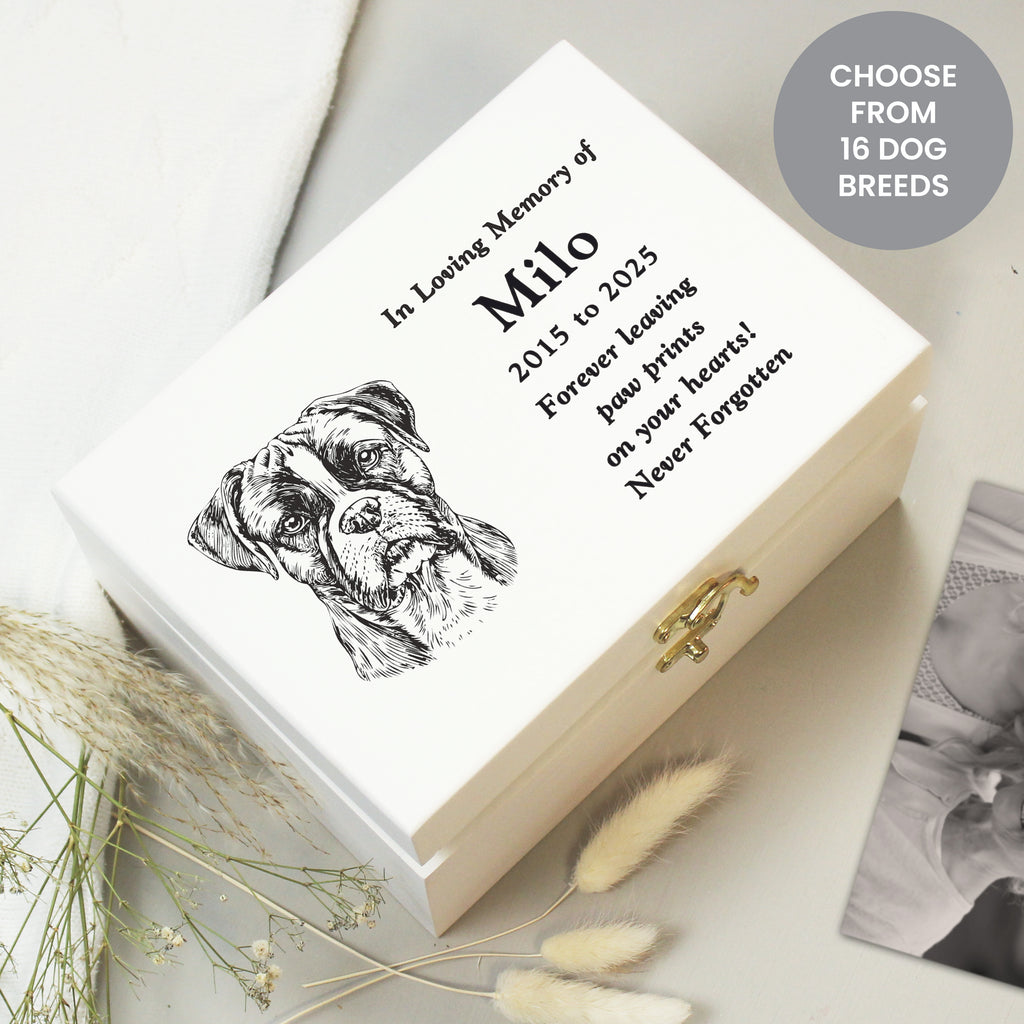 Personalised Dog Breed Memorial Small Keepsake Box - Buy Pet Gifts at GiftMasters.co.uk