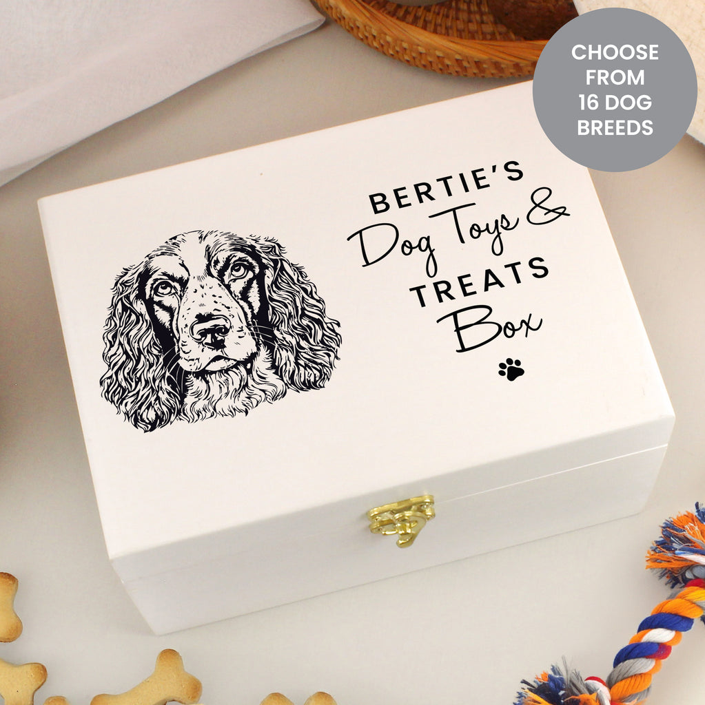 Personalised Dog Breed White Wooden Storage Box - Buy Pet Gifts at GiftMasters.co.uk