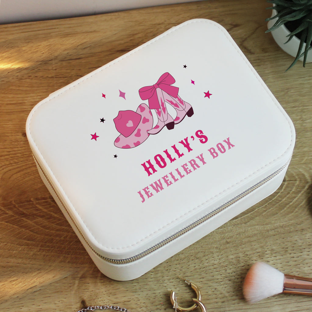 Personalised Cowgirl Travel Jewellery Box - Buy Trinket, Jewellery & Keepsake Boxes at GiftMasters.co.uk