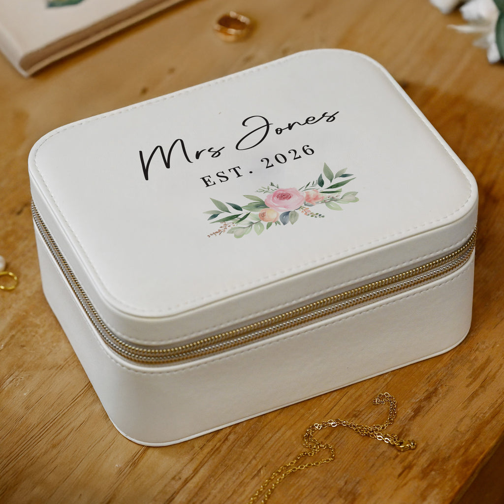 Personalised Wedding Travel Jewellery Box - Buy Trinket, Jewellery & Keepsake Boxes at GiftMasters.co.uk