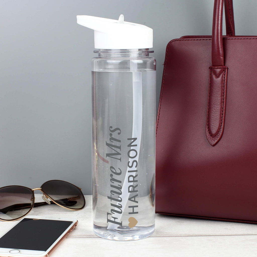 Personalised Gold Heart Water Bottle - Buy Drinks Bottles at GiftMasters.co.uk