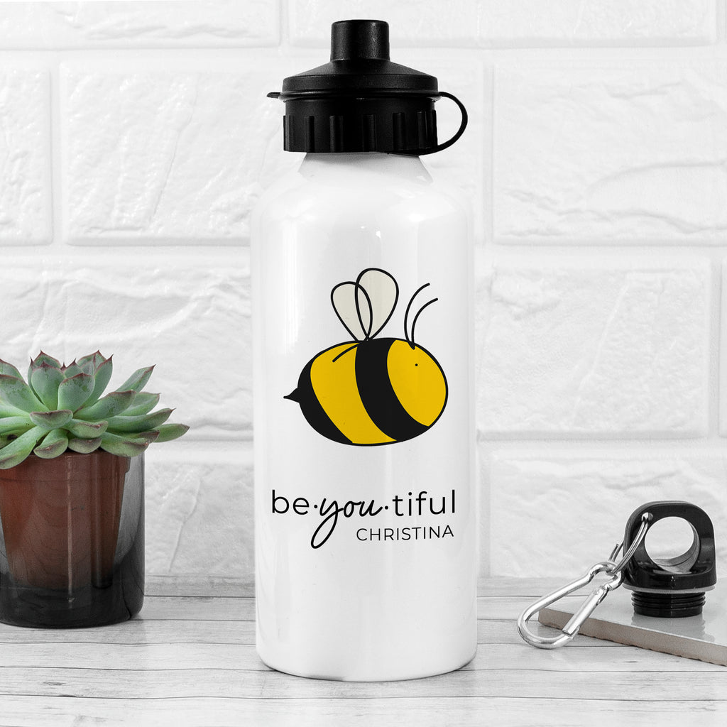Bee You White Water Bottle - Buy Metal Water Bottles at GiftMasters.co.uk