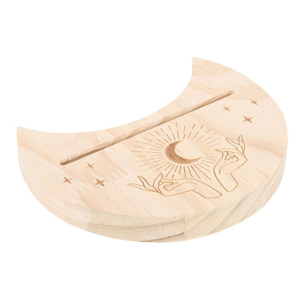 Natural Mystical Hands Crescent Moon Tarot Card Stand - GiftMasters.co.uk