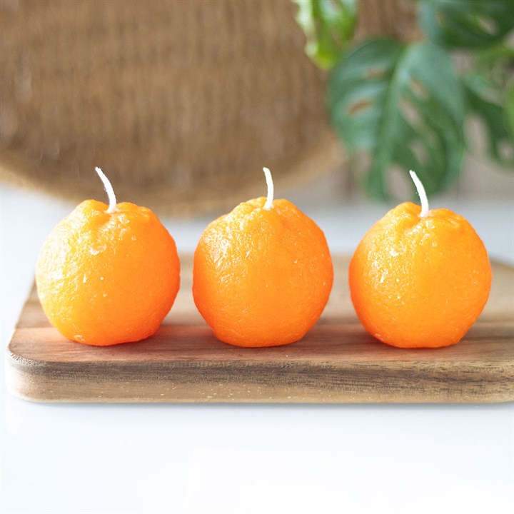 Set of 3 Orange Shaped Candles - Buy  at GiftMasters.co.uk