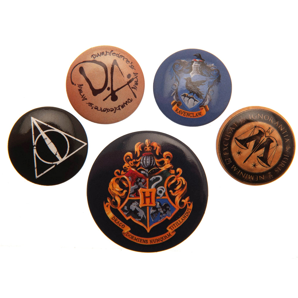 Harry Potter Hogwarts Button Badge Set - Buy Badges at GiftMasters.co.uk