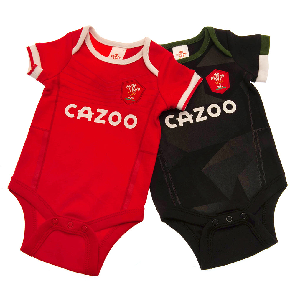 Wales RU 2 Pack Bodysuit 6-9 Mths PC - Buy Bodysuits & Sleepsuits at GiftMasters.co.uk