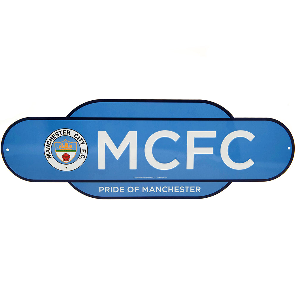 Manchester City FC Colour Retro Sign - Buy Metal Signs at GiftMasters.co.uk