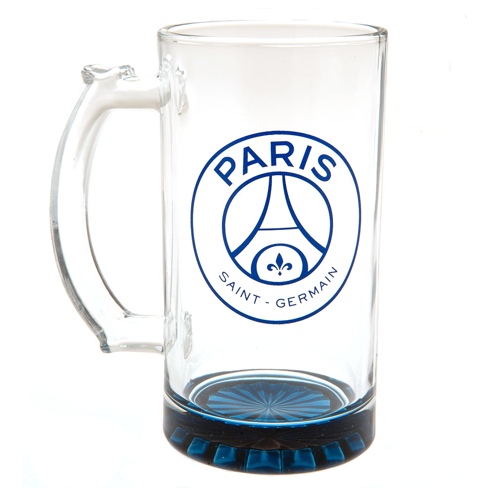Paris Saint Germain FC Stein Glass Tankard - Buy Glass Tankards at GiftMasters.co.uk