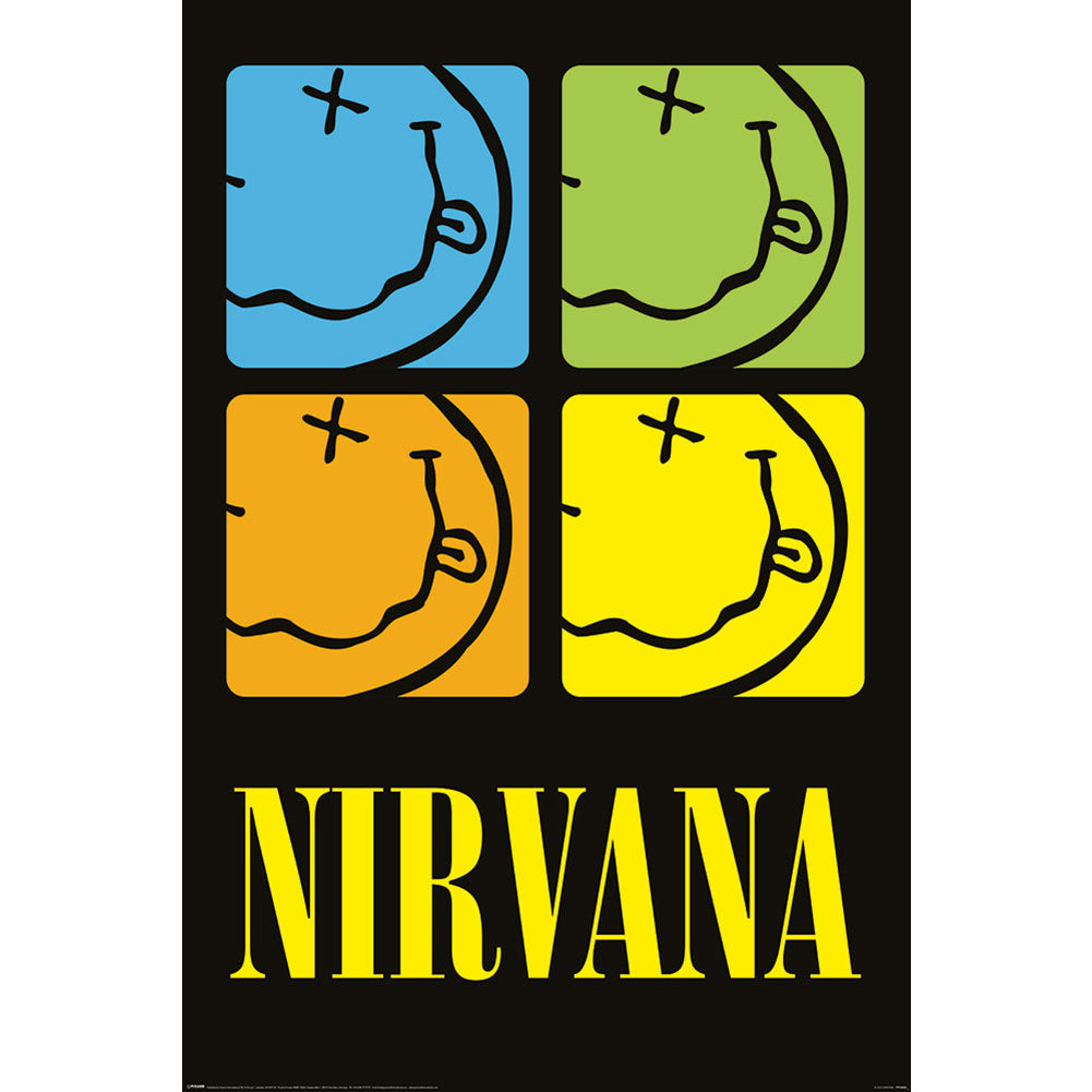 Nirvana Poster Smiley Squares 260 - Buy Posters at GiftMasters.co.uk