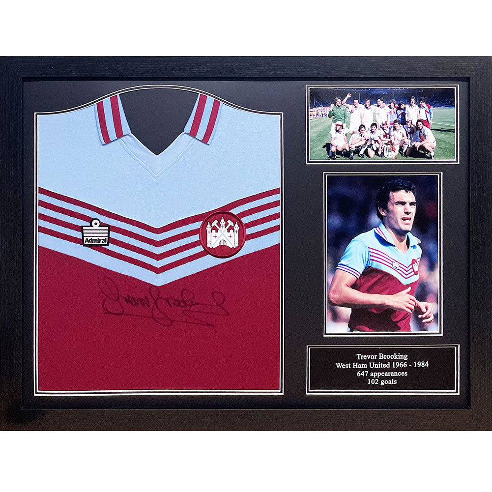 West Ham United FC 1980 Brooking Signed Shirt (Framed) - Buy Shirts at GiftMasters.co.uk
