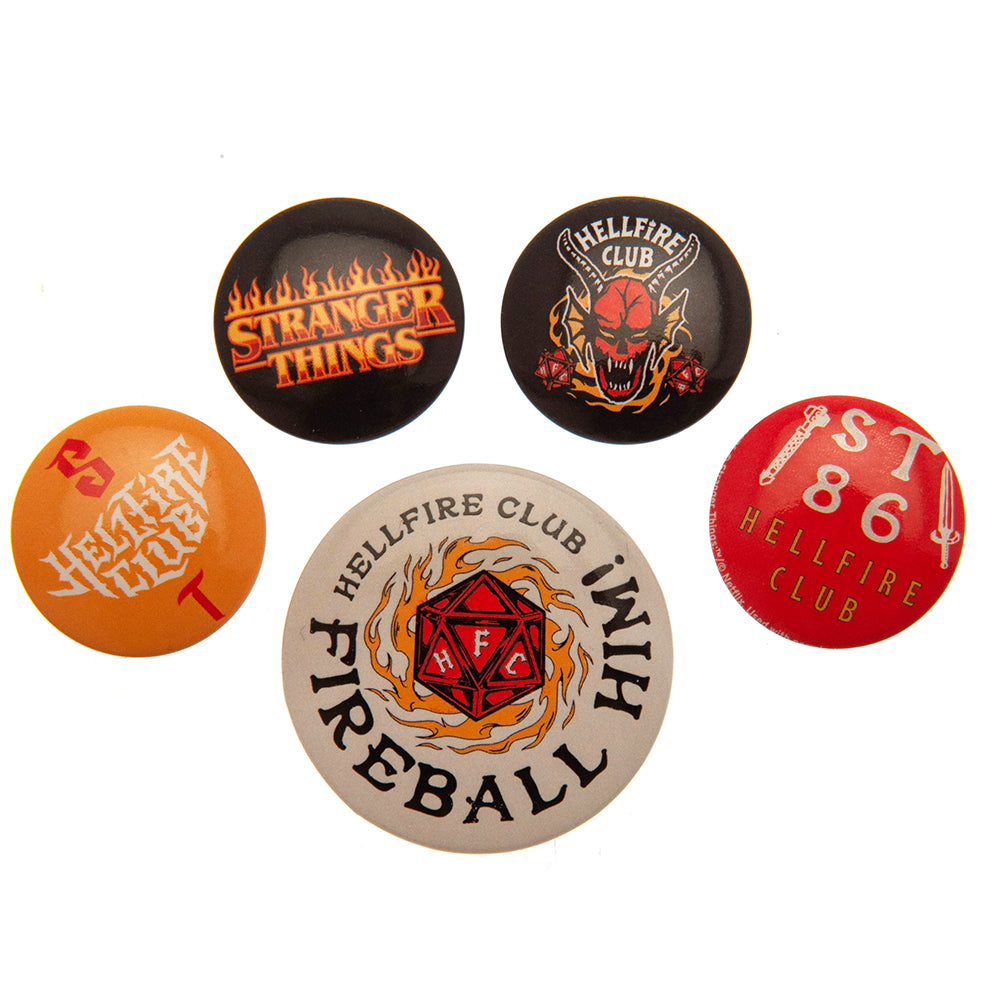 Stranger Things Hellfire Club Button Badge Set - Buy Badges at GiftMasters.co.uk