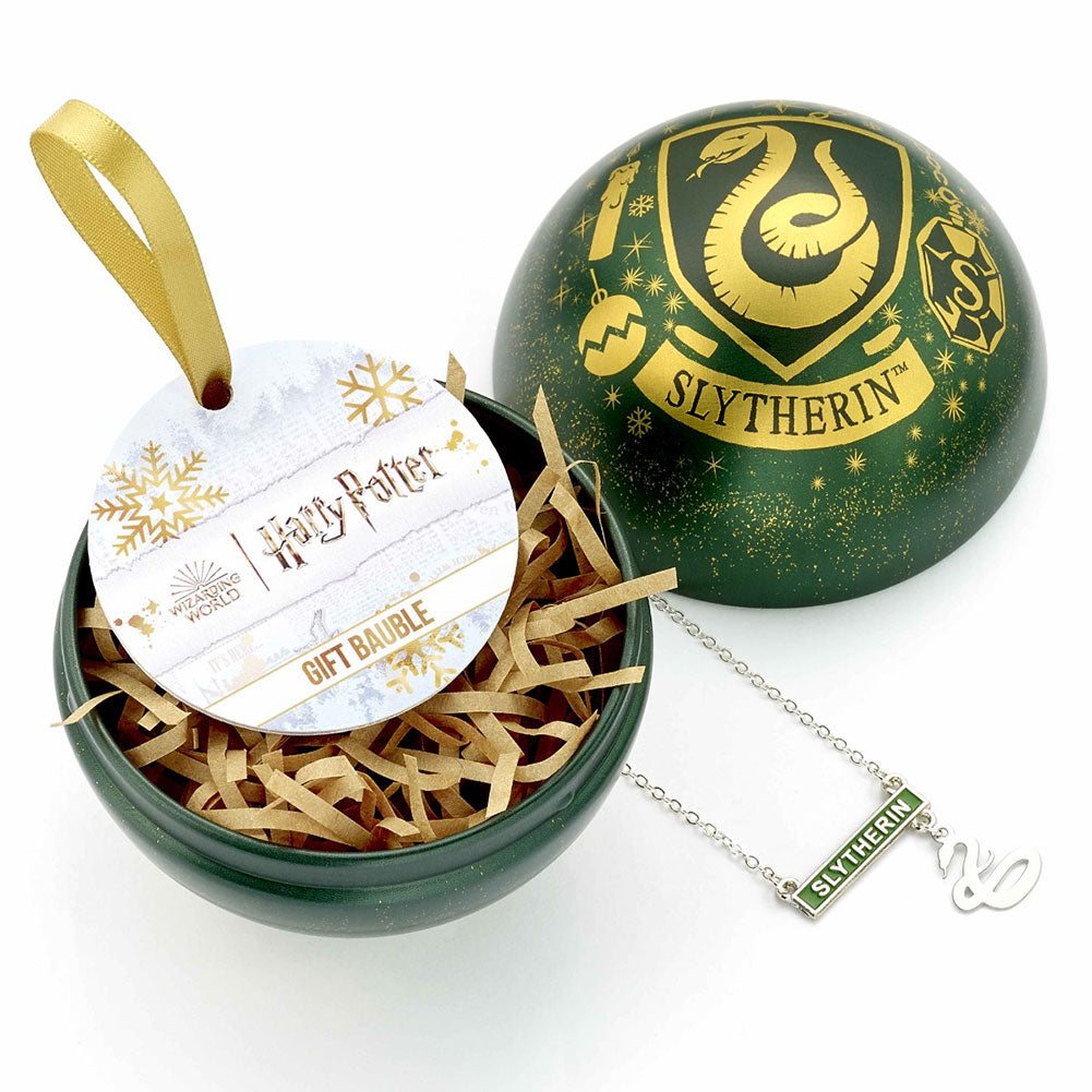 Harry Potter Christmas Gift Bauble Slytherin - Buy Silver Plated at GiftMasters.co.uk