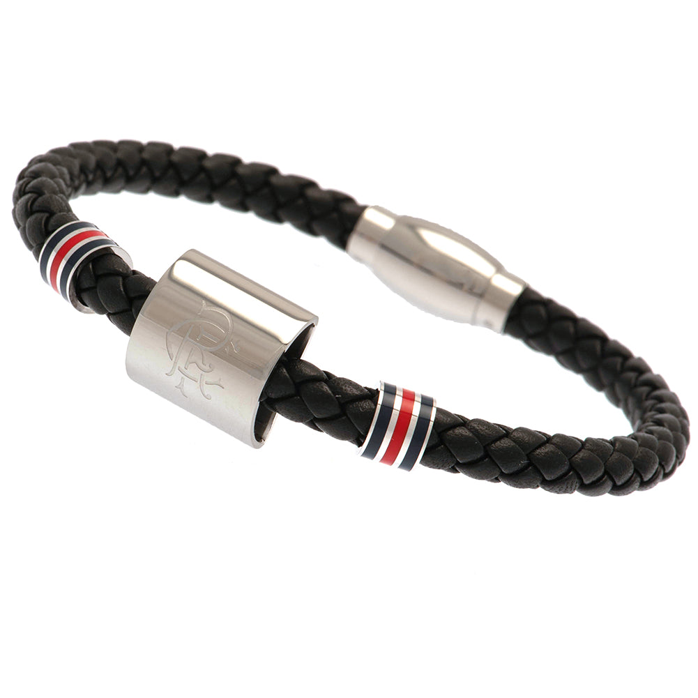 Rangers FC Colour Ring Leather Bracelet - Buy Leather at GiftMasters.co.uk