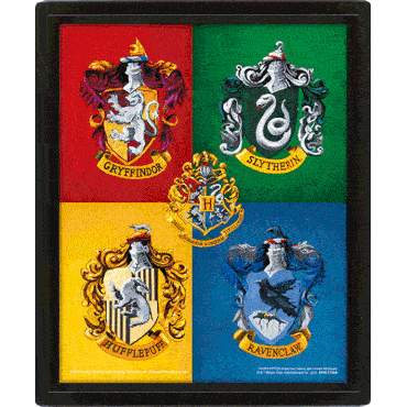 Harry Potter Crests Framed 3D Picture - Buy Pictures at GiftMasters.co.uk