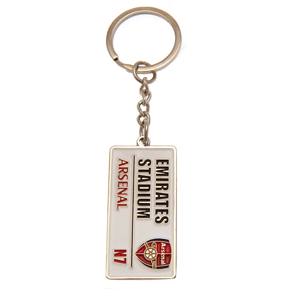 Arsenal FC Embossed Street Sign Keyring - Buy Keyrings at GiftMasters.co.uk