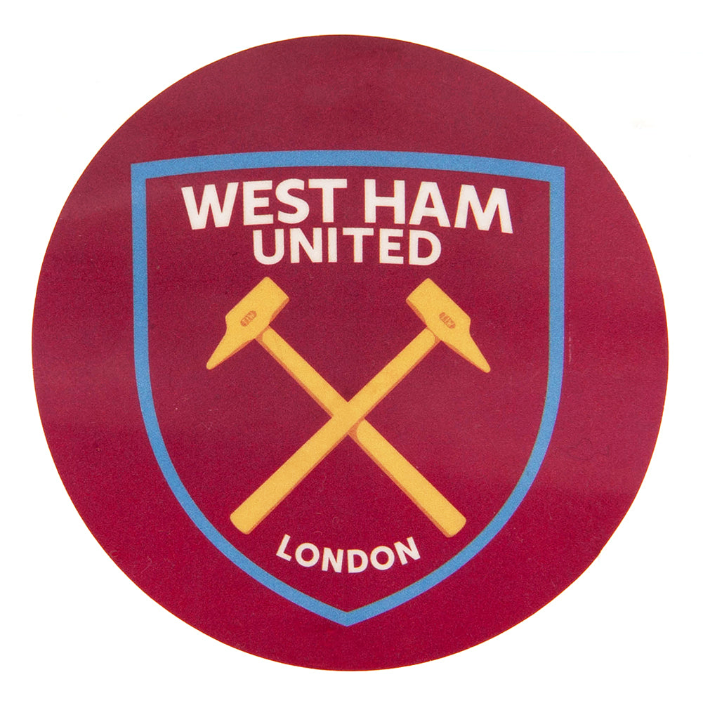 West Ham United FC Crest Car Sticker - Buy Hang Ups & Stickers at GiftMasters.co.uk