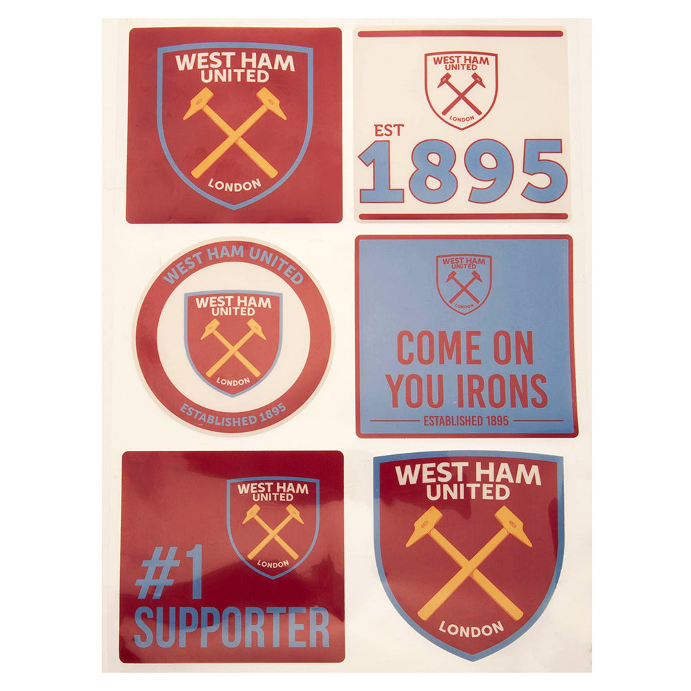 West Ham United FC Car Decal Set - Buy Hang Ups & Stickers at GiftMasters.co.uk