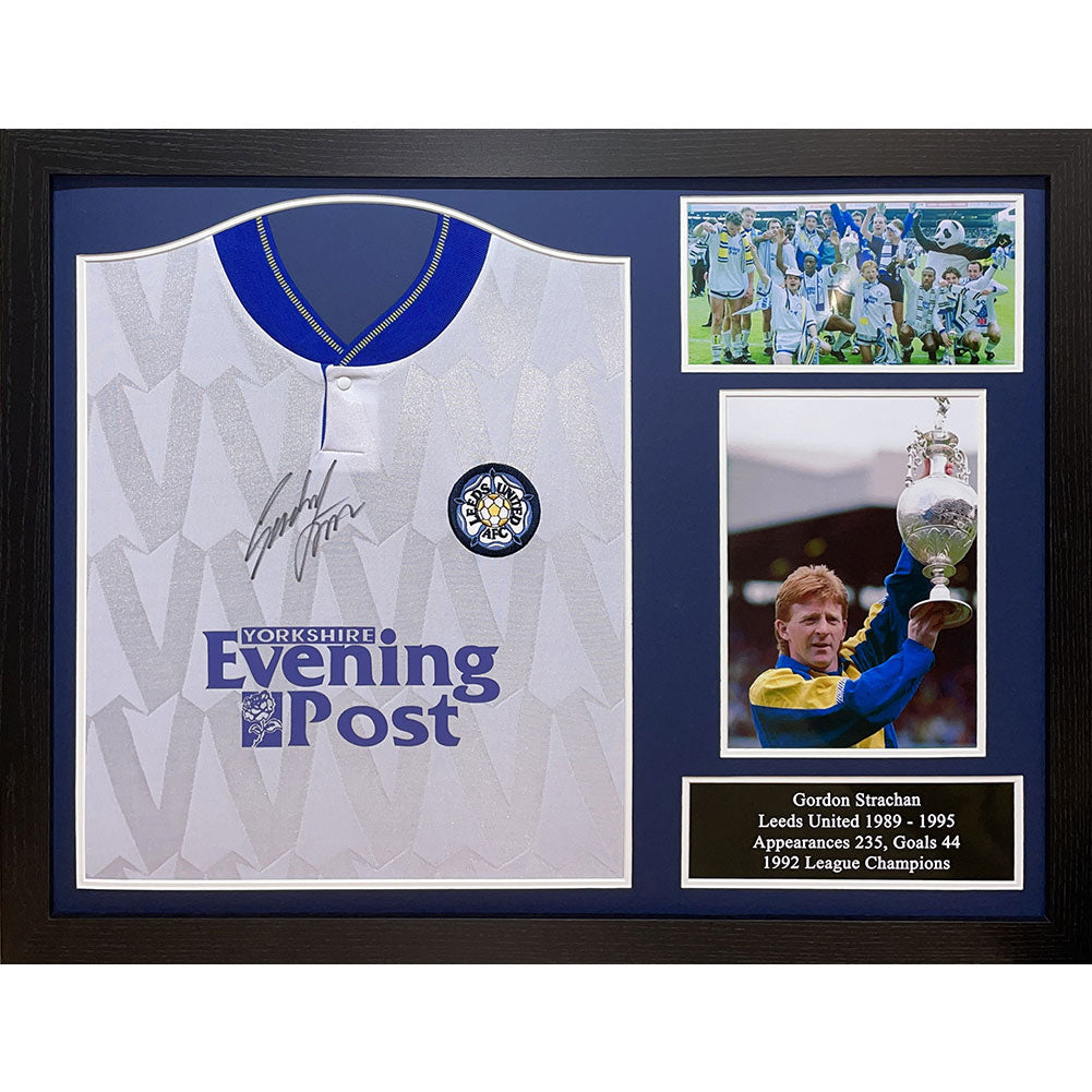 Leeds United FC 1992 Strachan Signed Shirt (Framed) - Buy Shirts at GiftMasters.co.uk