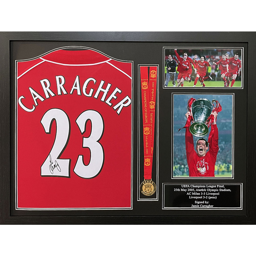 Liverpool FC Carragher Signed Shirt & Medal (Framed) - Buy Shirts at GiftMasters.co.uk