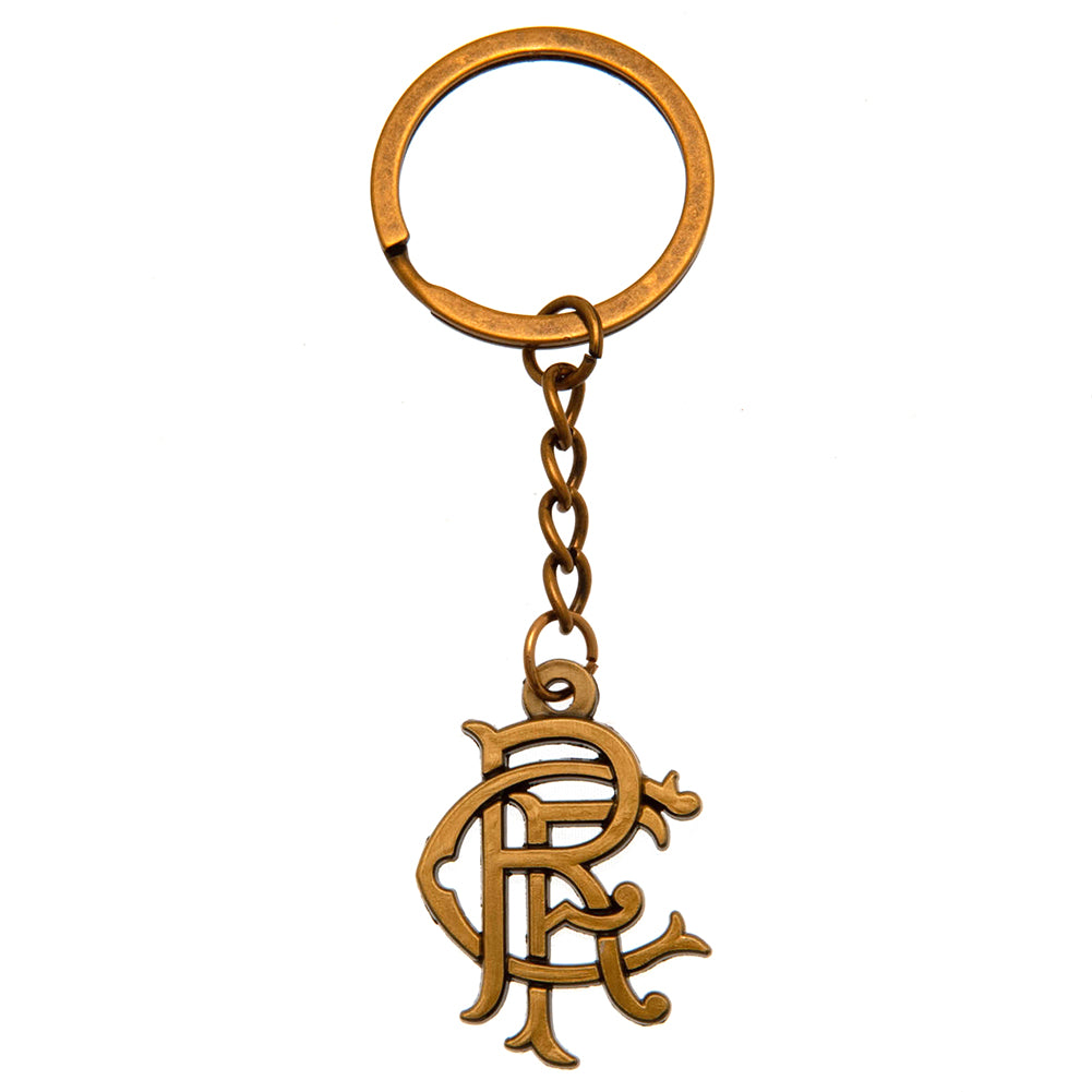 Rangers FC Antique Gold Scroll Crest Keyring - Buy Keyrings at GiftMasters.co.uk